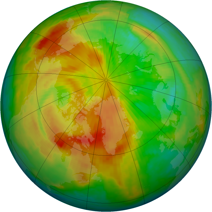 Arctic ozone map for 29 April 1997